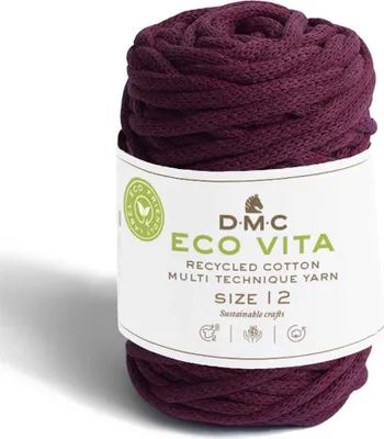 Immagine prodotto di DMC Eco Vita-12 – filo di cotone riciclato (4 mm) composto da 80% cotone e 20% poliestere (colore 61)