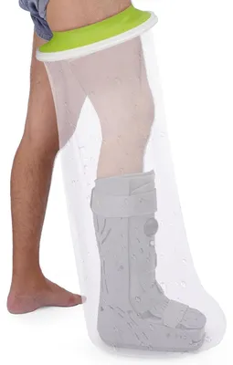 Productafbeelding van Waterdichte Beenhoes - Gips Beschermer - Douchen met Gips - Extra Brede Opening - 41 Inch Lengte - Transparant