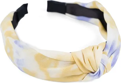Produktbild von styleBREAKER Damen Stoff Haarreif mit buntem Batik Farbverlauf Muster, Twist Knoten, Headband, Haarschmuck 04027046