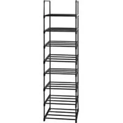 Image de Étagère à chaussures robuste à 8 étagères en acier inoxydable pour le salon ou la chambre à coucher