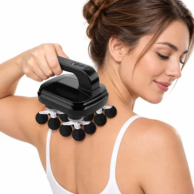 Produktbild von Faszienpistole Massagegerät, 16 Aufsätze für Tiefenmassage, Akku Massage Gun mit LCD Anzeige, leise Muskelmassage für Rücken, Beine & Körper