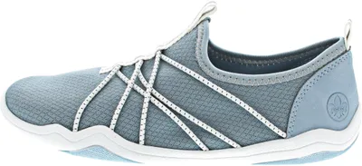 Produktbild von Rieker Damen Slipper sportlich aus Stoff mit Gummizug und losen Einlagen 45260, Größe:37 EU, Farbe:Blau