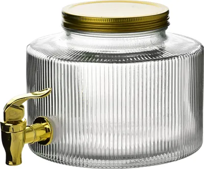 Produktbild von Getränkespender Glas MODERN KITCHEN Krug mit Wasserhahn 10,5x18x15 cm Transparent 1 Stück