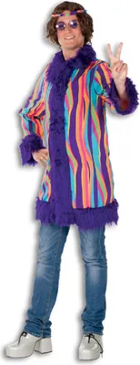 Produktbild von L3301150-56-A lila-bunt Herren Hippiejacke Discokostüm Gr.56