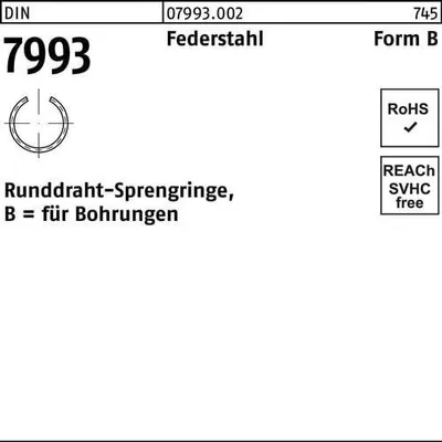 Produktbild von Reyher  Runddraht-Sprengringe DIN 7993 FSt.-Draht B 8 (500 Stück)