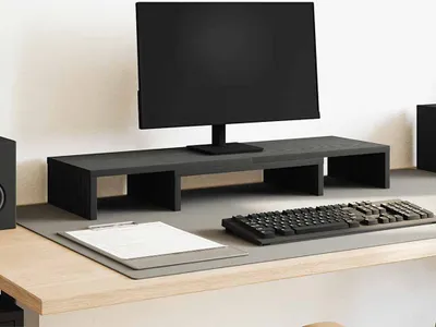 Immagine prodotto di Supporto per Monitor Regolabile Rovere Nero 80x24x10,5 cm