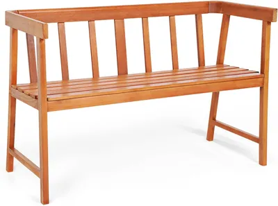 Produktbild von GOPLUS 2 Sitzer Gartenbank bis 360 kg belastbar, Sitzbank Akazienholz mit Rücklehne, 110×46x72cm