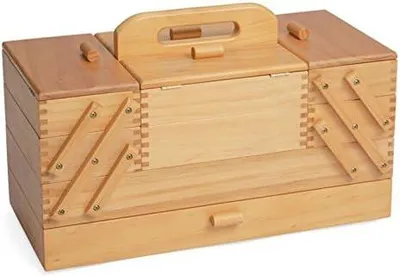Produktbild von Nähkasten 45 x 23,5 x 29 cm/aufklappbar/Holz