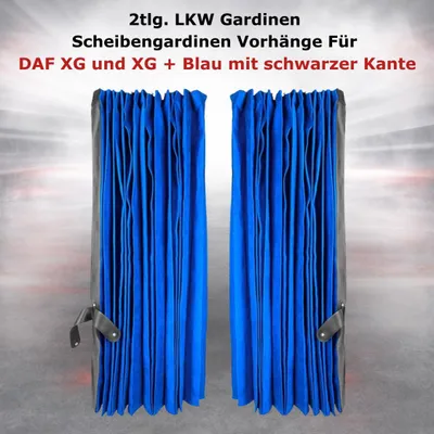 Immagine prodotto di Tende per camion da 2 tonnellate, tende per finestrini, tende per cabina, per modelli DAF XG e XG+, colore blu con bordo nero