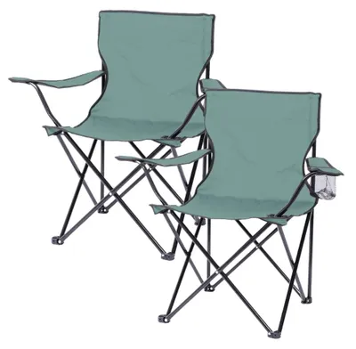Produktbild von SUNNYDAYS Campingstühle, 2er-Set, Grün, klappbar, bis 100 kg