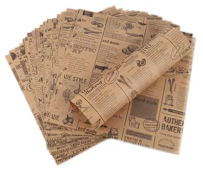Produktbild von 100 Blatt Feinkostpapier, Frittierpapier für Körbe, umweltfreundliches Backpapier, Hamburgerpapier für Hamburger, Butterbrot, Käse, Pommes frites (25x25cm)
