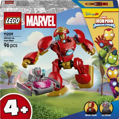 Productafbeelding van LEGO ǀ Marvel Iron Man en zijn fantastische vrienden: Ultron vs. Iron Man - Superheldenspeelgoed met mech-actiefiguur en 2 minifiguren - Cadeau voor jongens vanaf 4 jaar en fans van de serie - 11209