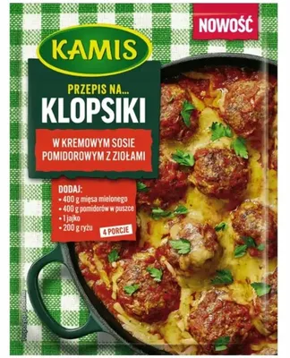 Produktbild von Kamis Rezept für Fleischbällchen in cremiger Tomatensauce mit Kräutern 35 g