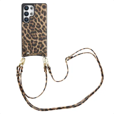 Image de Selencia Nova étui de téléphone avec cordon et porte-cartes pour le Samsung Galaxy S25 Ultra - Léopard