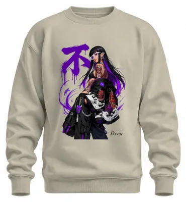 Obrázek produktu pro Anime dívčí streetwear, motiv Hannya, Japonsko, styl Y2K, japonské umění, mikina, pulovor, přírodní motiv, velikost XXL
