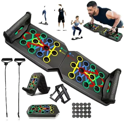 Produktbild von Liegestützbrett, Widerstandsbänder, multifunktionale Fitnessgeräte, 1 Liegestütz an2 Widerstand