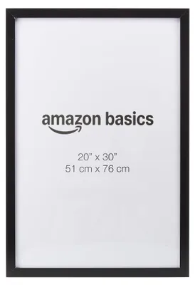 Image de A. Cadre photo/affiche rectangulaire en bois, dimensions 51 cm x 76 cm, couleur noire