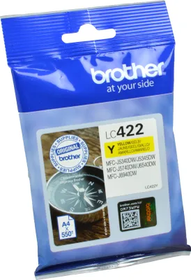 Produktbild von Brother LC-422Y, Gelb, 1 Stück(e), 550 Seiten, Einzelpackung