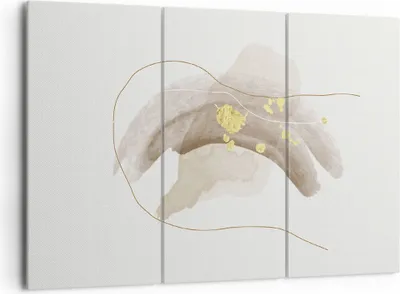 Produktbild von Bild auf Leinwand - Leinwandbild - 3 Teile - Braun Abstraktion Gold - 165x110cm - Wand Bild - Wanddeko - Wandbilder - Leinwanddruck - Bilder - Wanddekoration - Leinwand bilder - CE165x110-4910