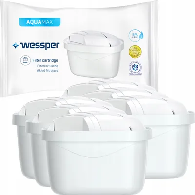 Produktbild von 6x Wessper® AQUAMAX Filtrační patrony kompatibilní s BRITA Maxtra+, Style, Marella, Elemaris, XL, Fun - balení 6 ks