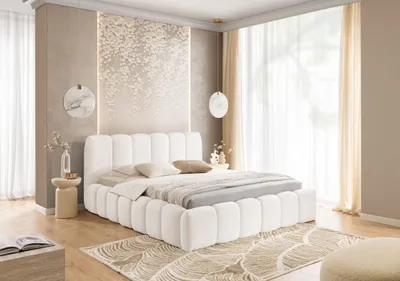 Produktbild von YOURHOUSE24 Polsterbett Micandi Doppelbett Bettgestell mit Metallrahmen (Farbe: Catch me 01, Größe: 180x200 cm)