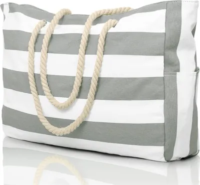 Produktbild von Strandtasche, wasserdichte Tasche mit Reißverschluss, Schwimmtasche, große faltbare Einkaufstasche, Umhängetasche, Tragetasche, Reisetasche