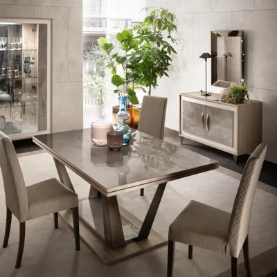 Produktbild von Luxus Möbel Esstisch Tisch Esszimmer Wohnzimmer Holz Edelstahl Design Tische Neu