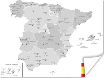 Produktbild von MuchoWow® Poster Illustration der Provinzen in Spanien 160x120 cm - Foto Plakat