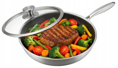 Produktbild von Edenberg Edelstahlpfanne mit Deckel 28cm, Wabenstruktur, Induktion