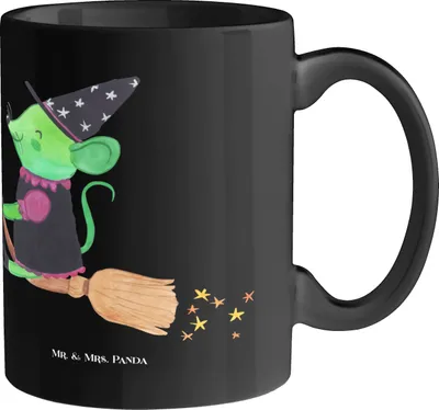 Produktbild von Mr. & Mrs. Panda Tasse Halloween-Hexen Kaffee - Schwarz - Geschenk, Feiertagsfeiern, unheimliche Geschichten, haferl, Teetasse, mit Spruch, Kaffeebecher, Gruselparty