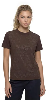 Produktbild von Guess Mock Neck - Damen T-Shirt Stehkragen mit All-Over Logo