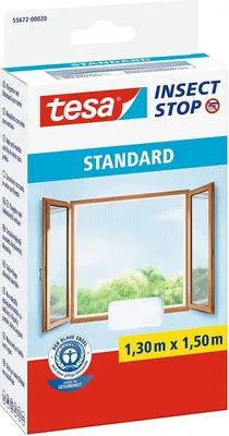 Produktbild von tesa Fliegengitter STANDARD für Fenster 1,50 m x 1,30 m weiß