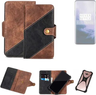 Produktbild von K-S-Trade Handyhülle Schutzhülle Bookstyle Case kompatibel mit OnePlus 7T Pro Klapphülle Cover Hülle Schutztasche 1x