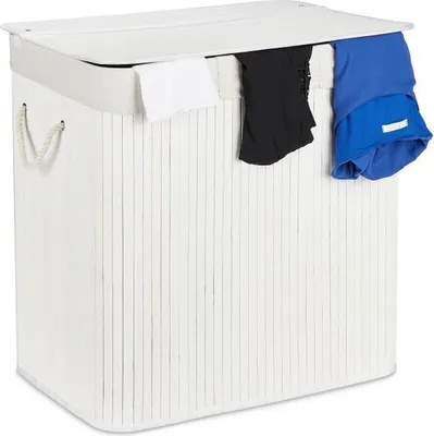 Image de Panier à linge en bambou 3 compartiments