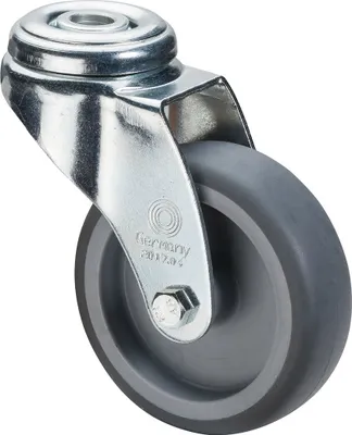 Produktbild von BS Rollen BS Apparaterolle A301, Lenkrolle, Rad-Ø 100 mm, Tragkr. 70 kg, Gleitlager, thermopl. Gummi grau