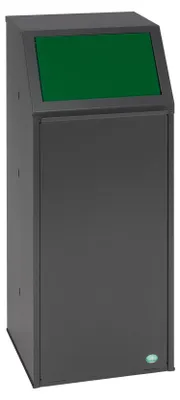 Produktbild von Robuster Wertstoffsammler mit Einwurfklappe | für Glas | Stationär | 69 Liter, HxBxT 103x45,5x45,5cm | Verzinkter Stahl | Grün
