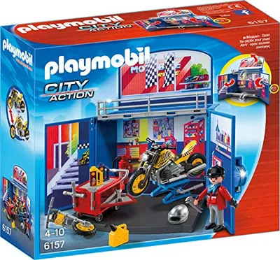 Produktbild von PLAYMOBIL City Action 6157, Aktion/Abenteuer, My Secret Motorcycle Workshop Play Box, 4 Jahr(e), Mehrfarbig, Kunststoff
