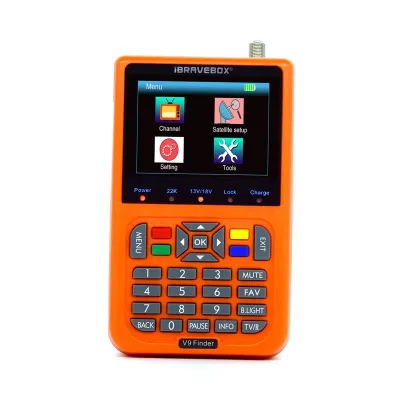Zdjęcie produktu dla V9 Cyfrowy lokalizator satelitarny – urządzenie do pomiaru sygnału satelitarnego z 3,5-calowym wyświetlaczem LCD, przeznaczone do ustawiania anten satelitarnych i pomiaru siły sygnału