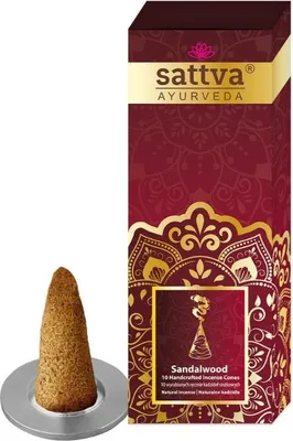 Produktbild von INDISCHE SANDELHOLZ-RÄUCHERSTÄBCHEN (10 Stück) 20 g – SATTVA (AYURVEDA)