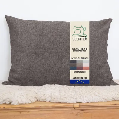 Produktbild von Selfitex Dekokissen XXL 60x80 inkl. Füllkissen, kuschelweiches Lesekissen, Rückenkissen, Sofakissen, für Couch, Bett (Farbe: Braun)