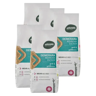 Produktbild von Demerara Rohrohrzucker, 5 x 1 kg