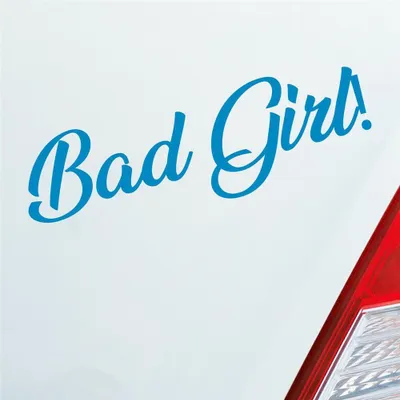 Produktbild von Auto Aufkleber Bad Girl Böses Mädchen Sexy Frau Lustig 19x6 cm Hellblau Sticker Heckscheibenaufkleber