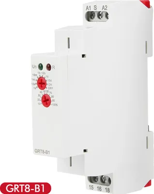 Obrázek produktu pro GRT8-B1 Mini časové relé zpoždění vypnutí, montáž na lištu DIN, AC/DC 12V240V, 0,1s až 10 dní