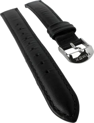 Produktbild von Timex Ersatzband Uhrenarmband Leder schwarz 16mm mit Naht für T2N681