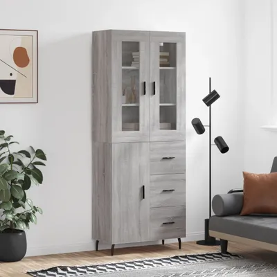 Produktbild von Möbel Highboard Grau Sonoma 69,5x34x180 cm Holzwerkstoff - Kommoden 3198487
