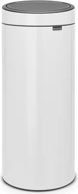 Produktbild von Brabantia Touch Bin, 30L, 30 l, Rund, Kunststoff, Edelstahl, Weiß, Manuell, Edelstahl