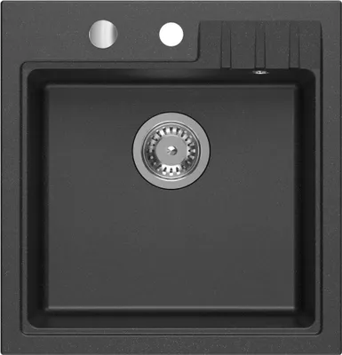 Produktbild von Sapho Granit-Einbauspüle, 1 Becken, 50x52cm, Schwarz