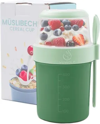 Obrázek produktu pro Praktický kelímek na müsli s sebou, kelímek na jogurt 2 v 1 s lžičkou