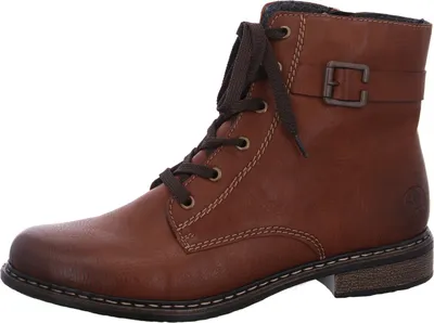 Produktbild von Rieker Damen Stiefelette Zierschnalle Schnürboot Ziernähte 71202, Größe:42 EU, Farbe:Braun