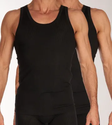 Image de Schiesser débardeur lot de 2 authentic 4-1 rib undershirts black hommes